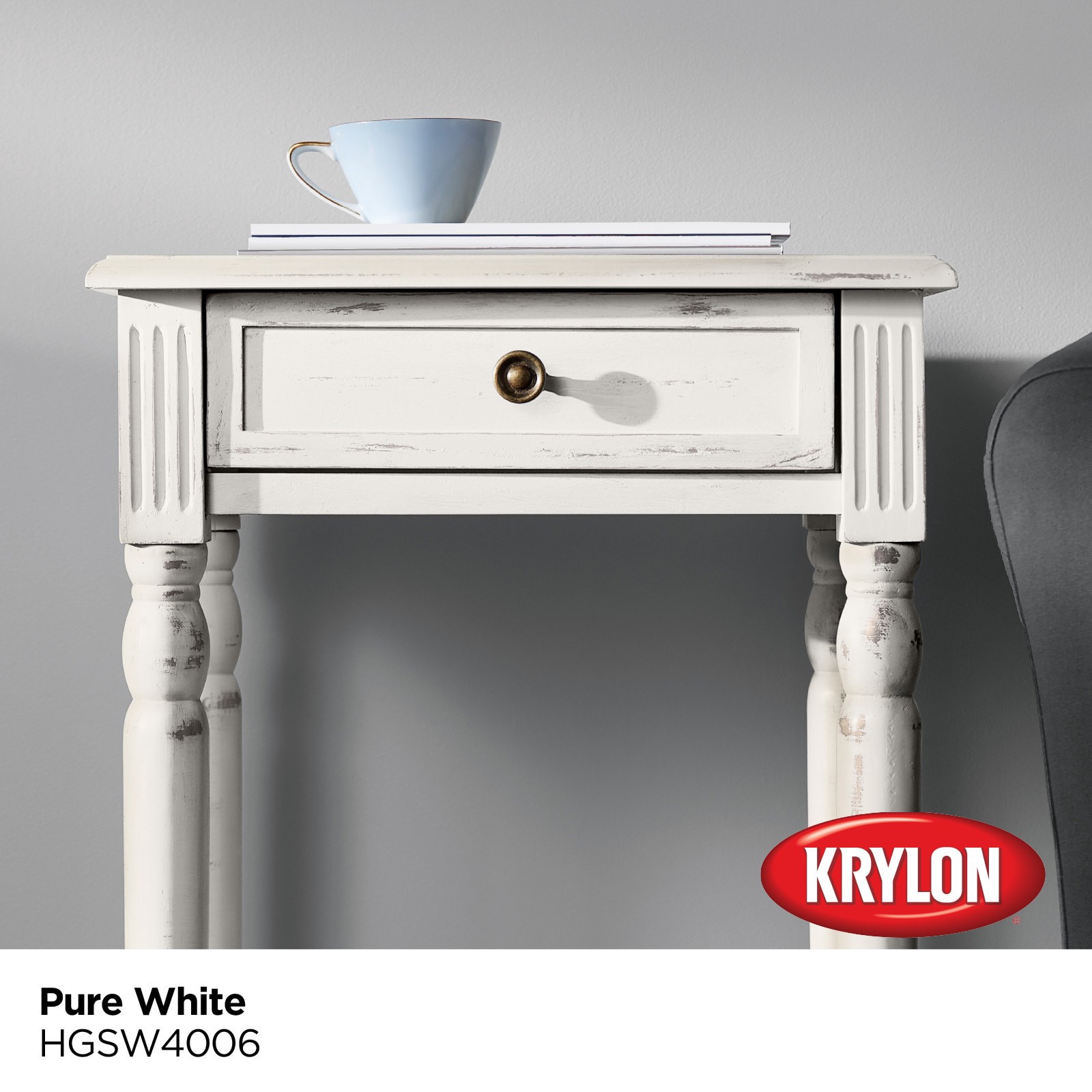slide 3 of 6, Krylon Water-based Pure White Hgsw4006 Chalky Paint (1-quart), 1 ct