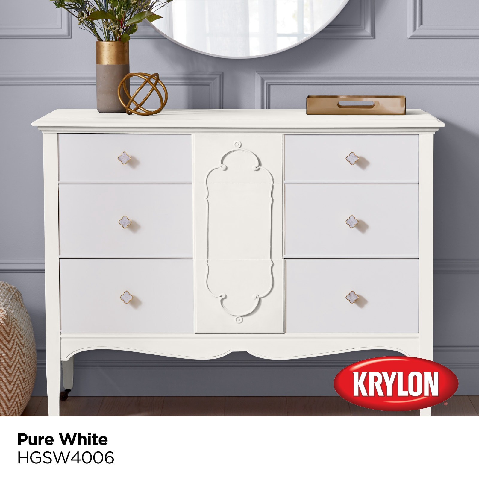 slide 5 of 6, Krylon Water-based Pure White Hgsw4006 Chalky Paint (1-quart), 1 ct