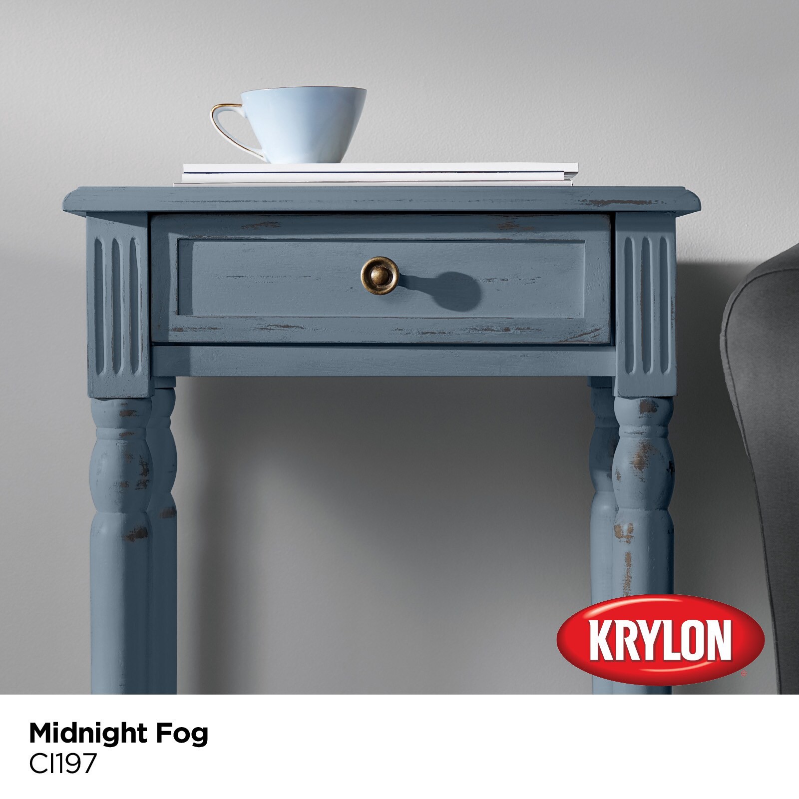 slide 2 of 6, Krylon Water-based Midnight Fog Ci197 Chalky Paint (1-quart), 1 ct