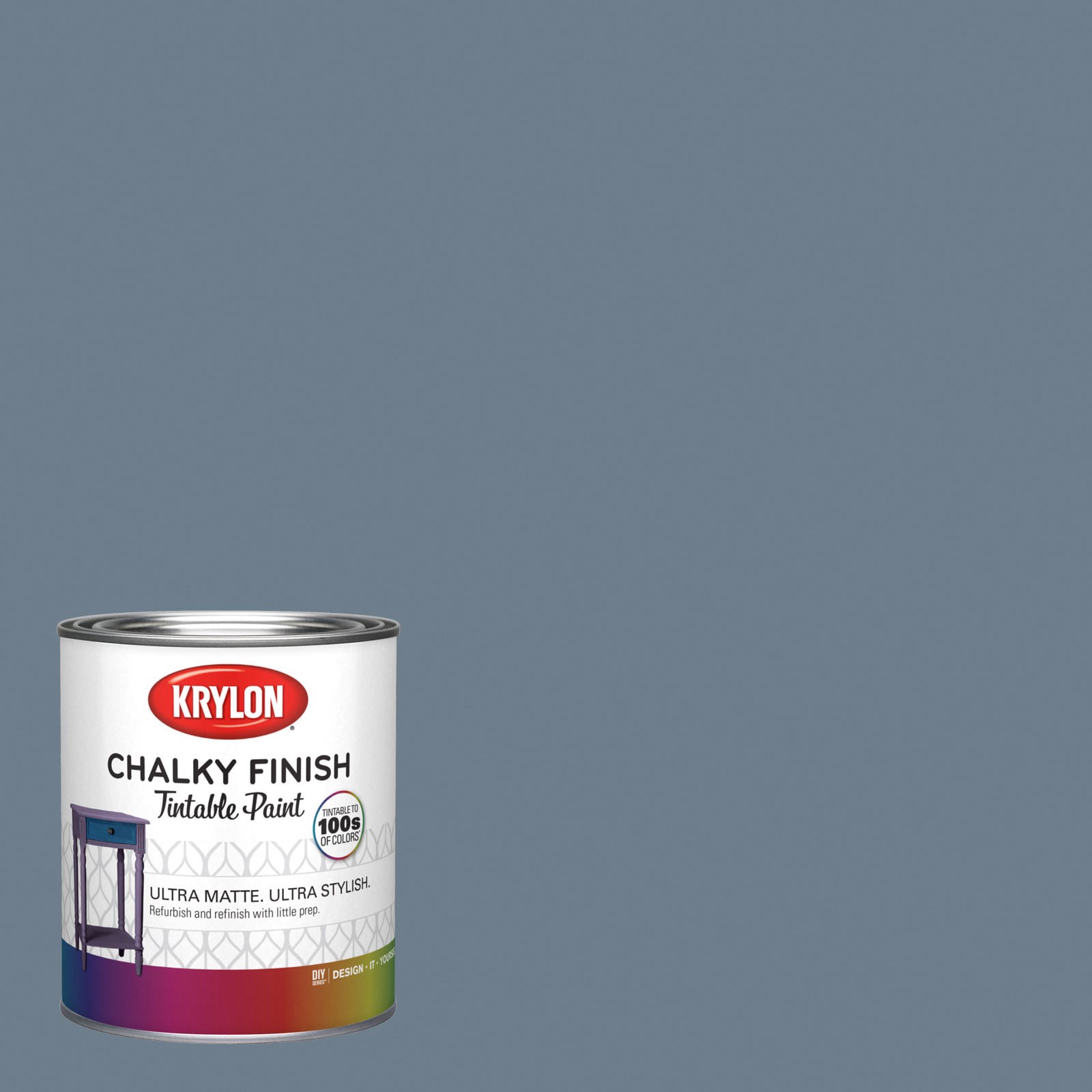 slide 1 of 6, Krylon Water-based Midnight Fog Ci197 Chalky Paint (1-quart), 1 ct