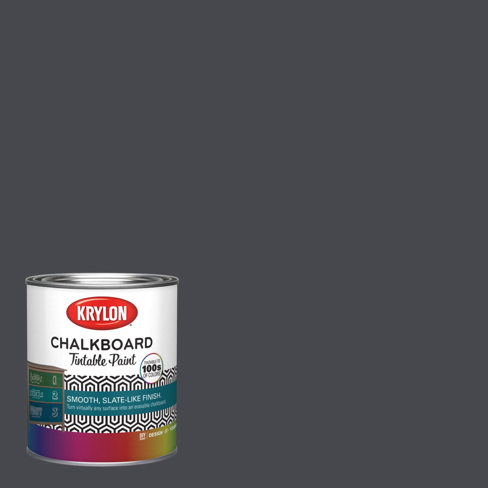 slide 1 of 6, Krylon Latex Hematite 4006-2C Chalkboard Paint (1-quart), 1 ct