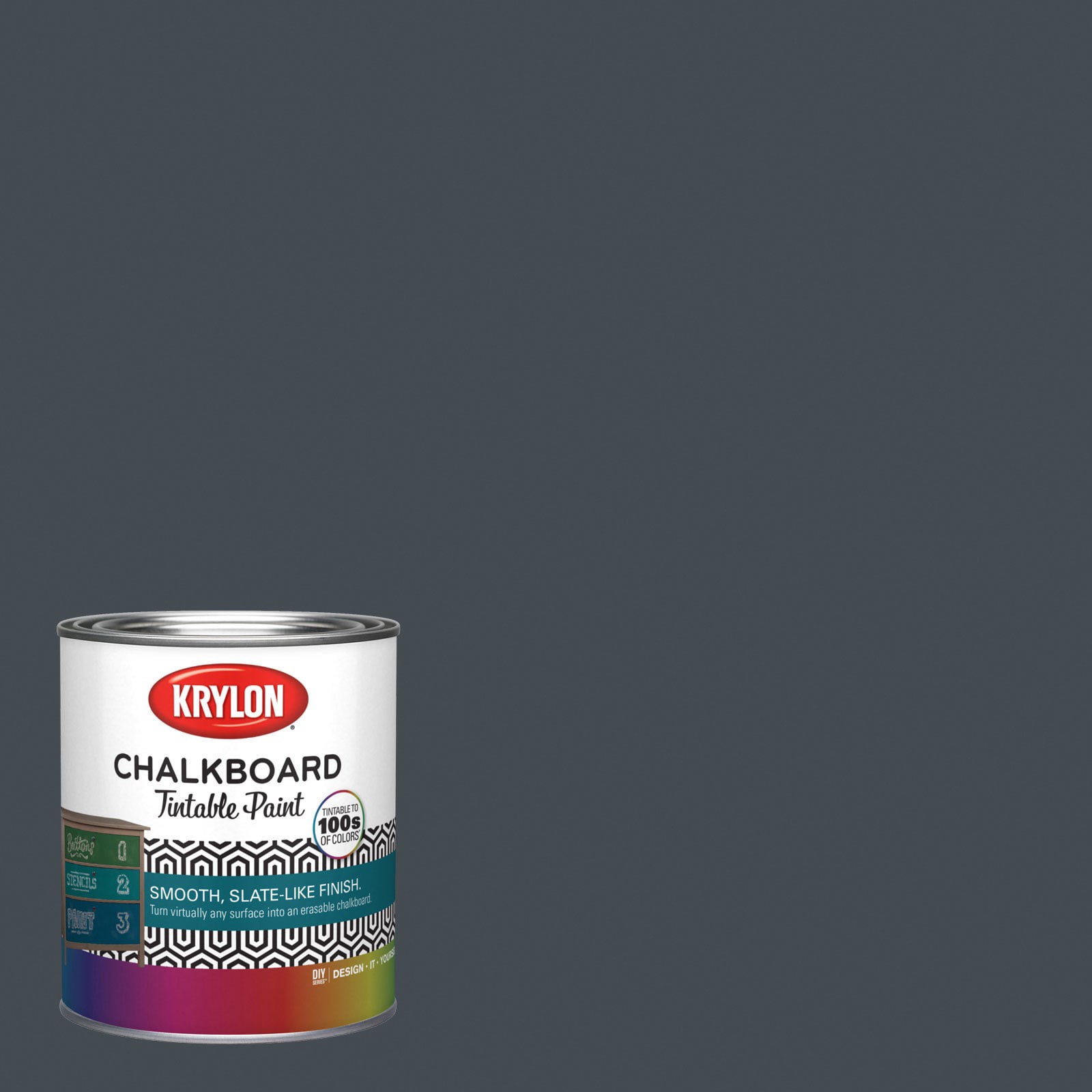 slide 1 of 6, Krylon Latex Volcanic Ash 4009-1 Chalkboard Paint (1-quart), 1 ct