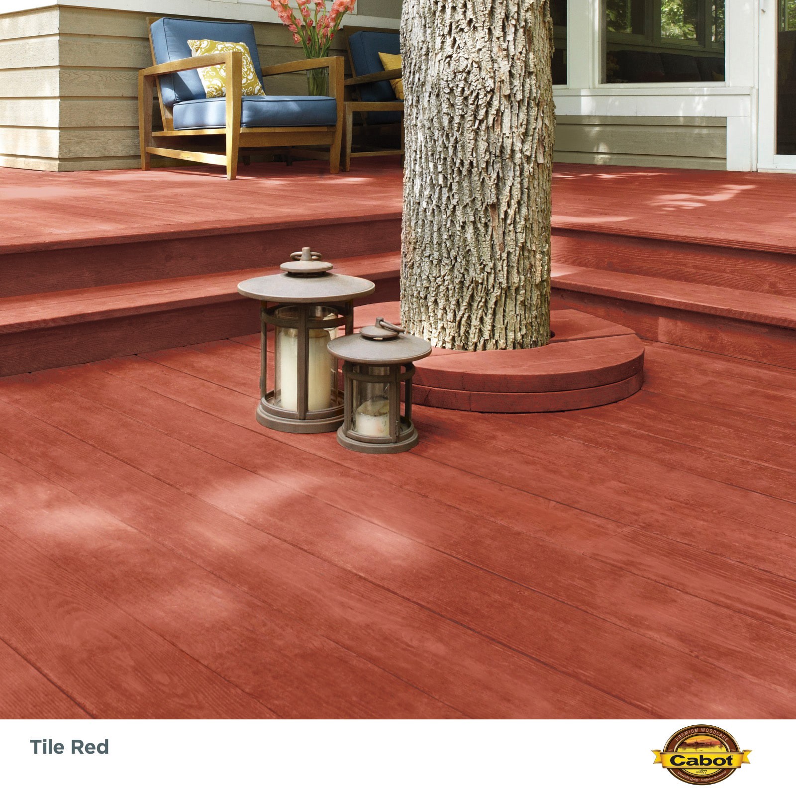 slide 2 of 6, Cabot Tile Red Semi-solid Exterior Wood Stain and Sealer (5-Gallon), 