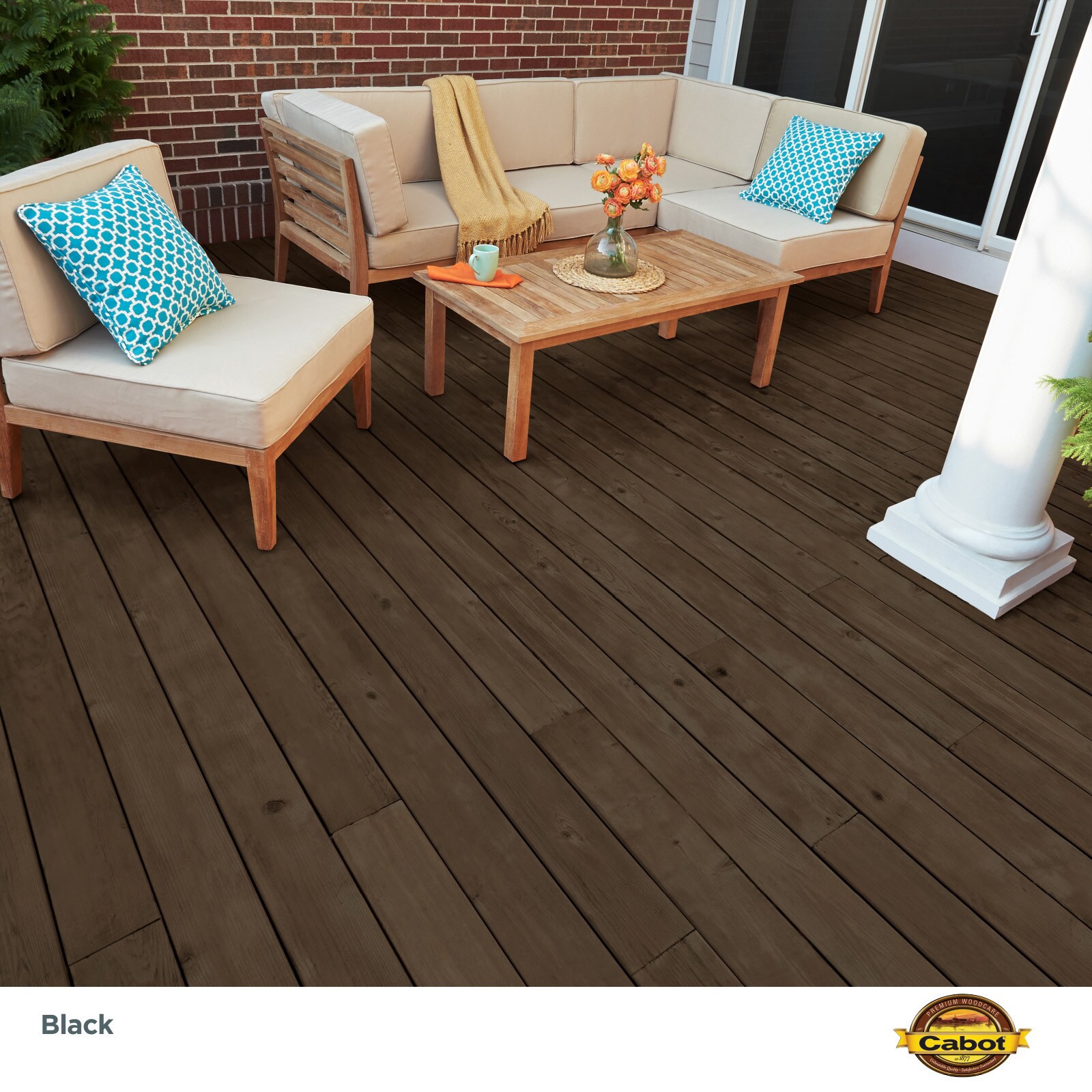 slide 2 of 6, Cabot Black Semi-transparent Exterior Wood Stain and Sealer (1-Gallon), 