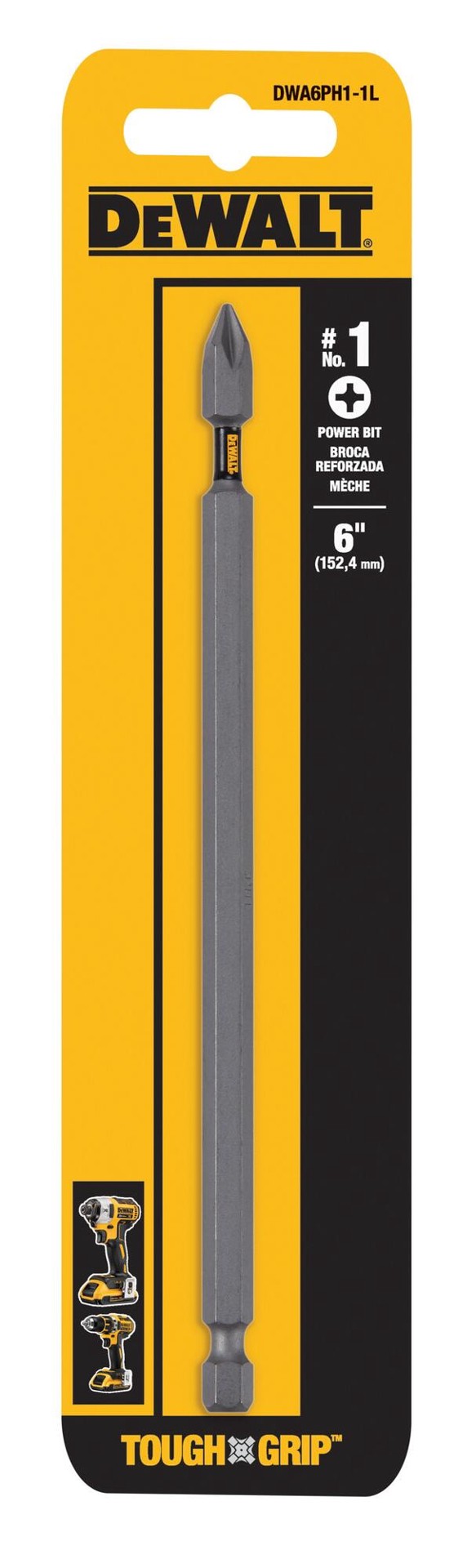 slide 1 of 2, DEWALT Tough Grip 6-in #1 Phillips Screwdriver Bit, 1 ct