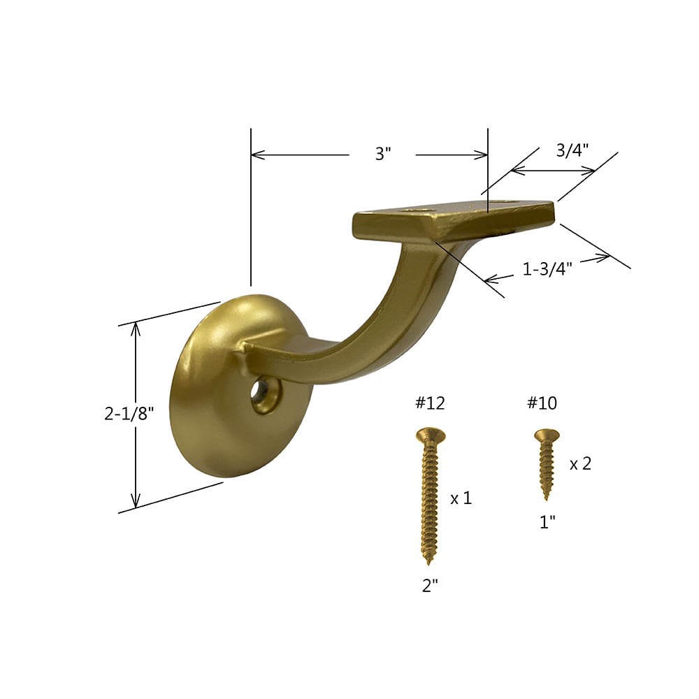 slide 3 of 4, RELIABILT 2.125-in x 3-in Champagne Painted Zinc alloy Interior Handrail bracket, 1 ct