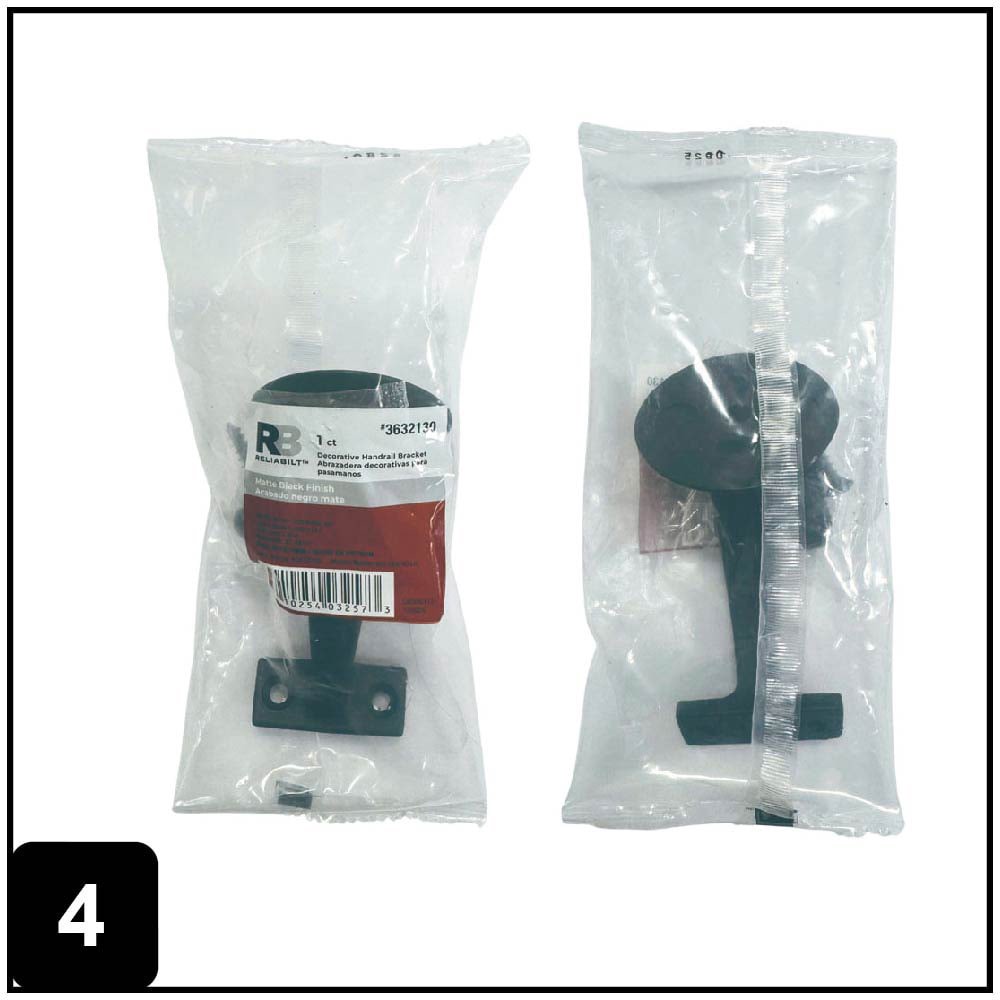 slide 4 of 6, RELIABILT 2.125-in x 3-in Black Painted Zinc alloy Interior Handrail bracket, 1 ct