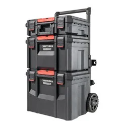 CRAFTSMAN VERSASTACK XL 22-in W x 33.6-in H x 18-in D Red and Black Plastic Rolling Tool Box