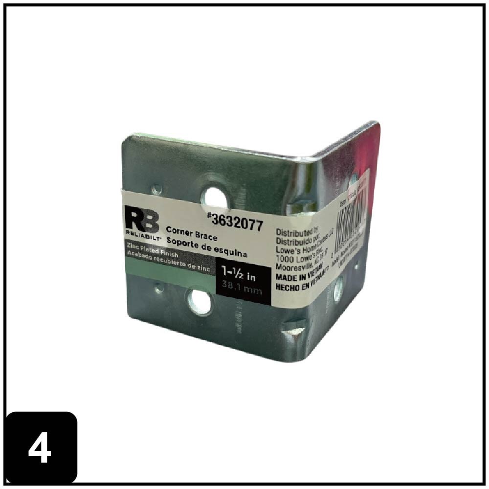 slide 4 of 6, RELIABILT 1.5-in x 1.5-in x 1.5-in 1.8 -Gauge Zinc-plated Steel Corner brace, 1 ct