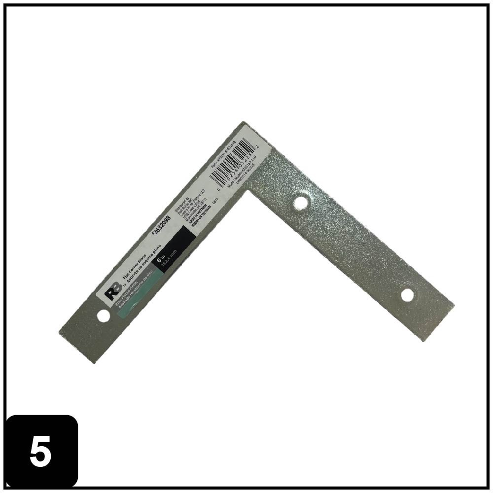 slide 5 of 6, RELIABILT 6-in x 1-in x 6-in 2 -Gauge Zinc-plated Steel Flat brace, 1 ct