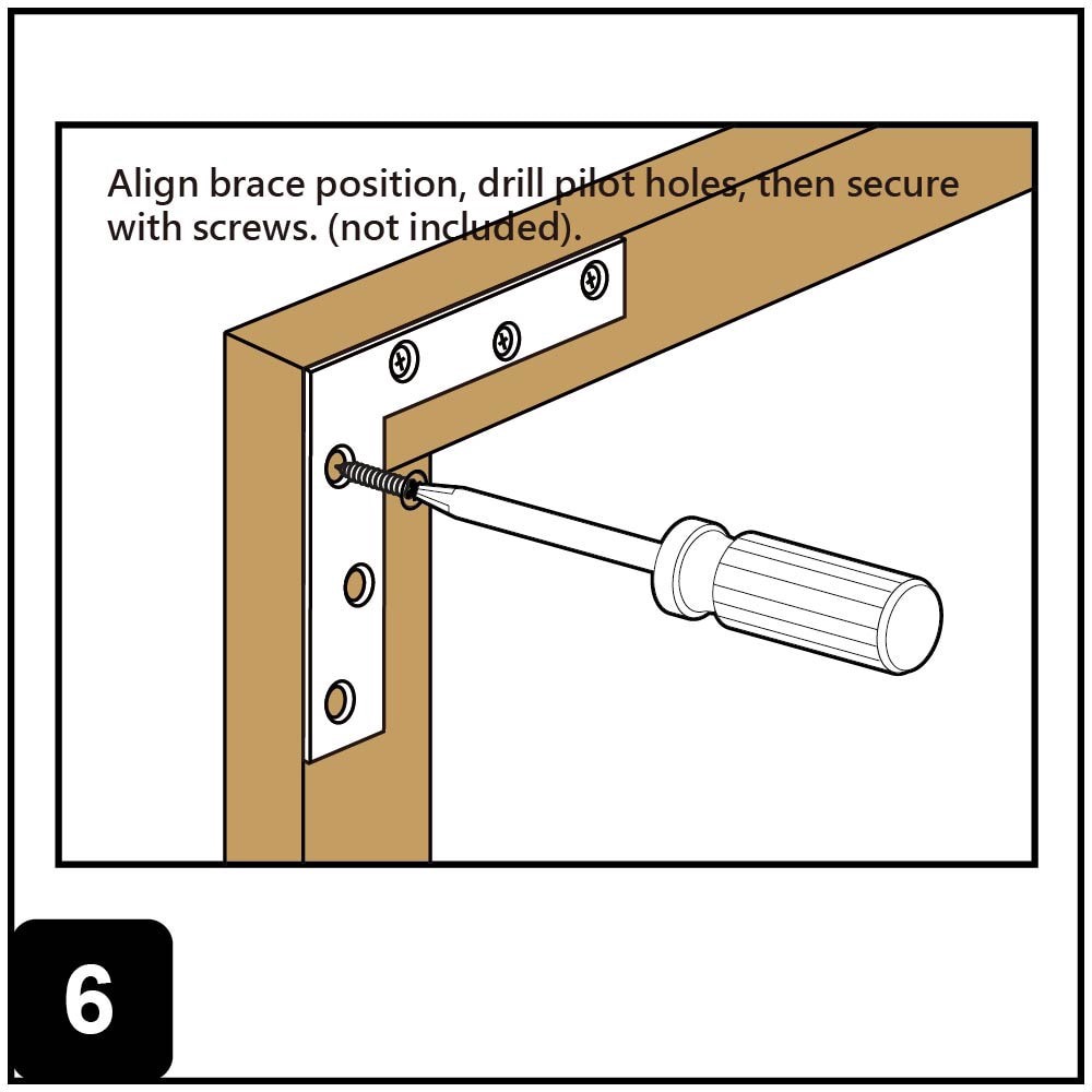 slide 6 of 6, RELIABILT 6-in x 1-in x 6-in 2 -Gauge Zinc-plated Steel Flat brace, 1 ct