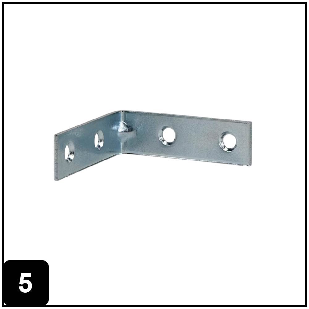 slide 5 of 6, RELIABILT 2-in x 0.625-in x 2-in 1.8 -Gauge Zinc-plated Steel Corner brace 4 -Pack, 1 ct