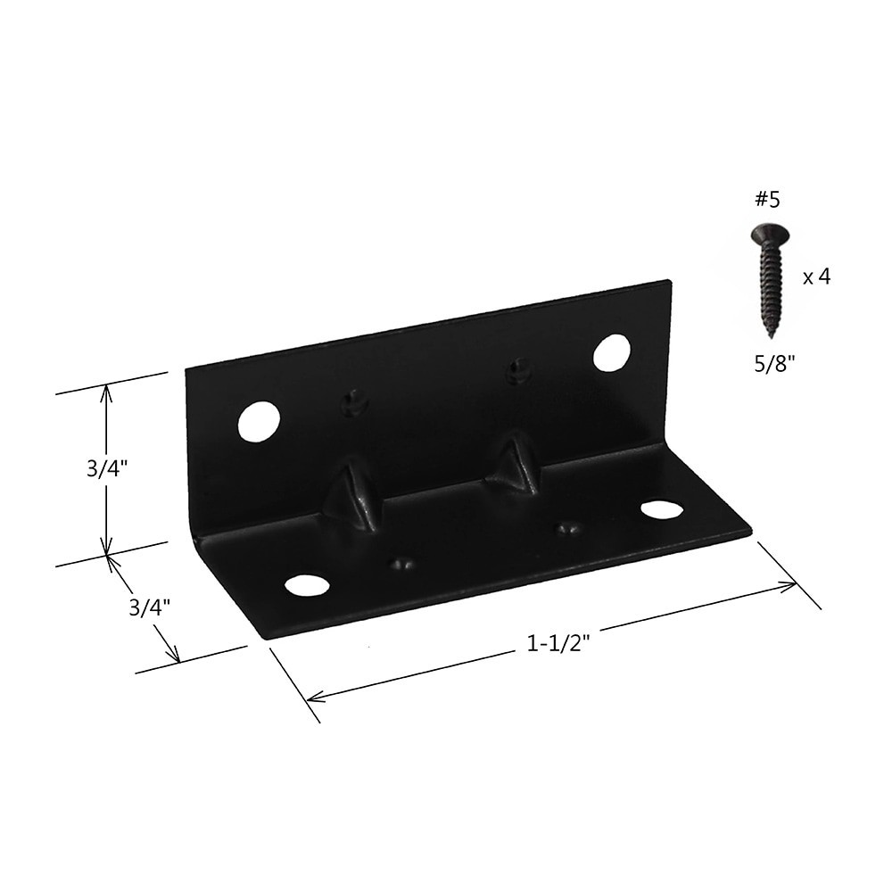 slide 3 of 4, RELIABILT 1.5-in x 0.75-in x 0.75-in 1 -Gauge Black Steel Corner brace 4 -Pack, 1 ct