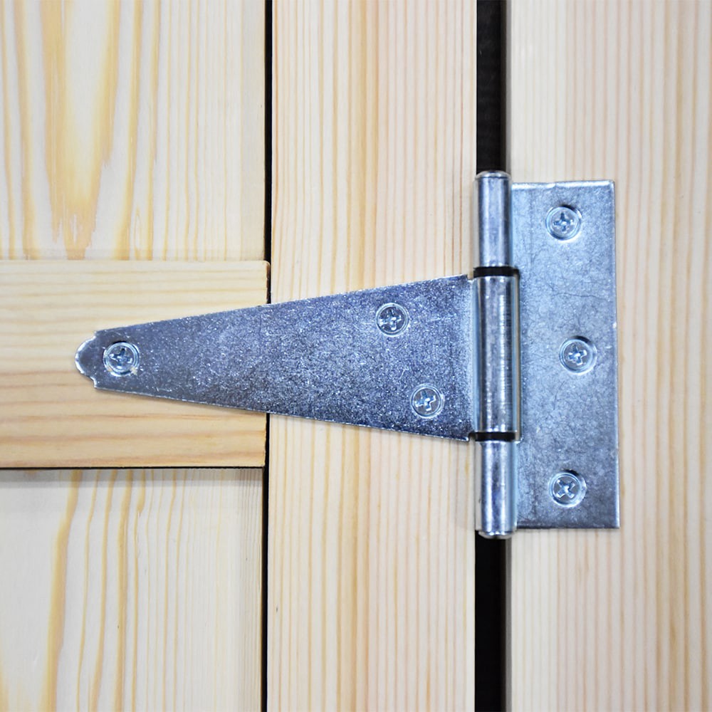 slide 4 of 6, RELIABILT 4-in H Zinc Plated T-shaped Interior/Exterior Door Hinge, 1 ct