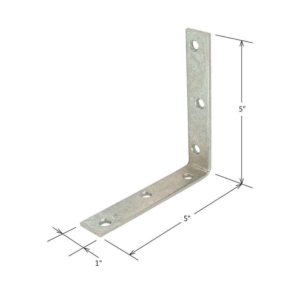 slide 3 of 4, RELIABILT 5-in x 1-in x 5-in 4.2 -Gauge Galvanized Steel Corner brace, 1 ct
