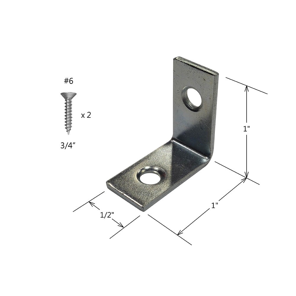 slide 3 of 4, RELIABILT 1-in x 0.5-in x 1-in 1.8 -Gauge Zinc-plated Steel Corner brace 4 -Pack, 1 ct