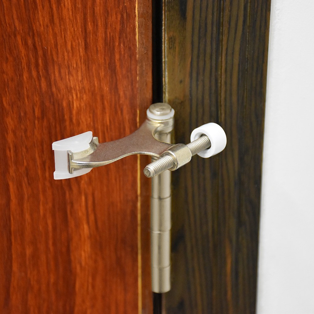 slide 3 of 4, RELIABILT 2-3/5-in Satin nickel Hinge pin Door Stop 5 -Pack, 1 ct