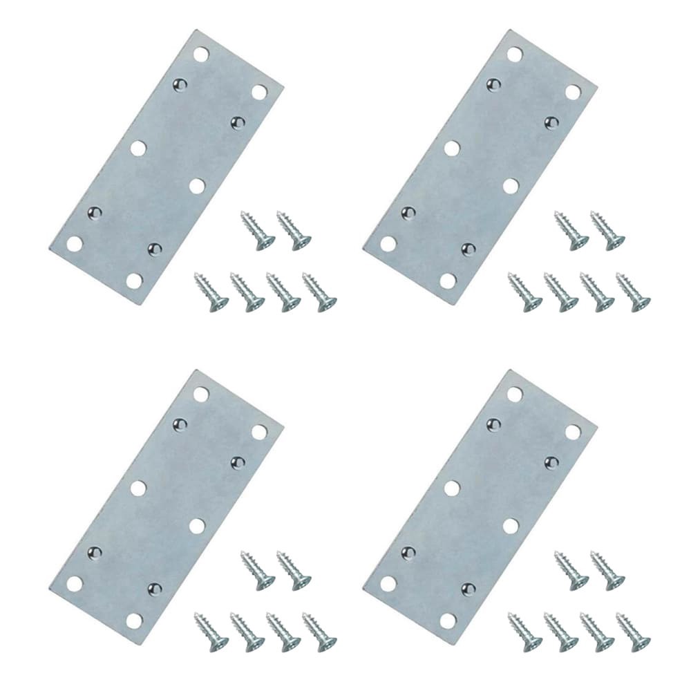 slide 1 of 4, RELIABILT 3.5-in x 1.42-in x 0.07-in 1.5 -Gauge Zinc-plated Steel Mending brace 4 -Pack, 1 ct