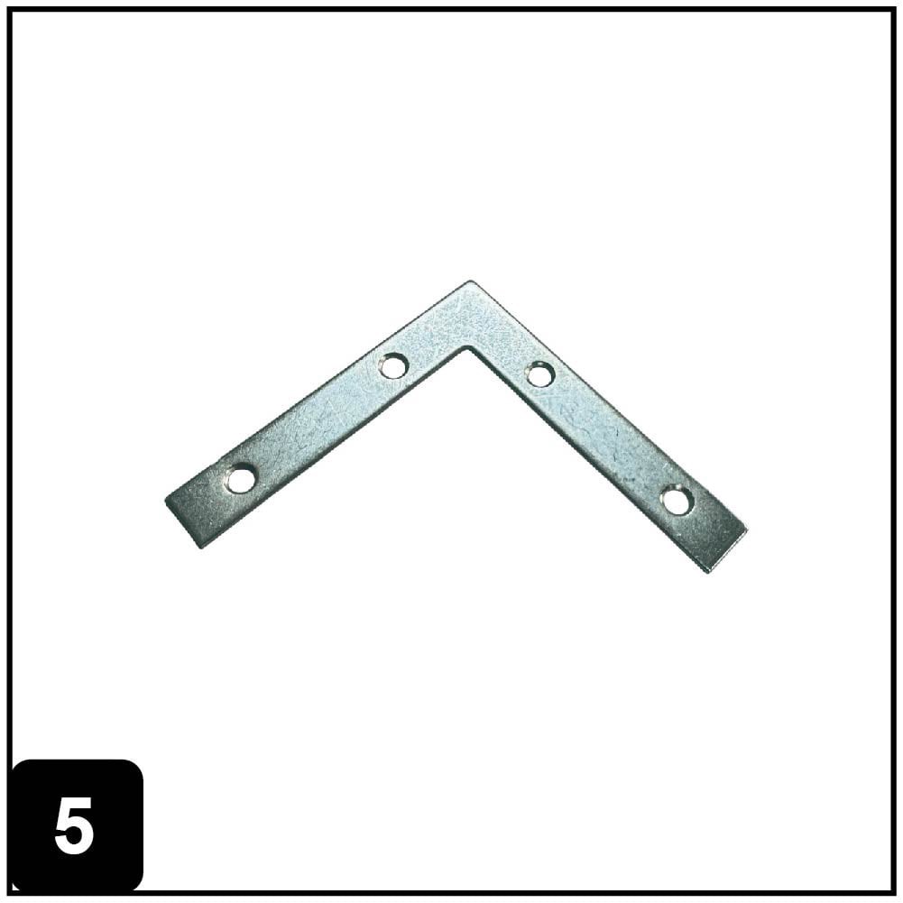 slide 6 of 6, RELIABILT 3-in x 0.5-in x 3-in 1.5 -Gauge Zinc-plated Steel Flat brace 4 -Pack, 1 ct
