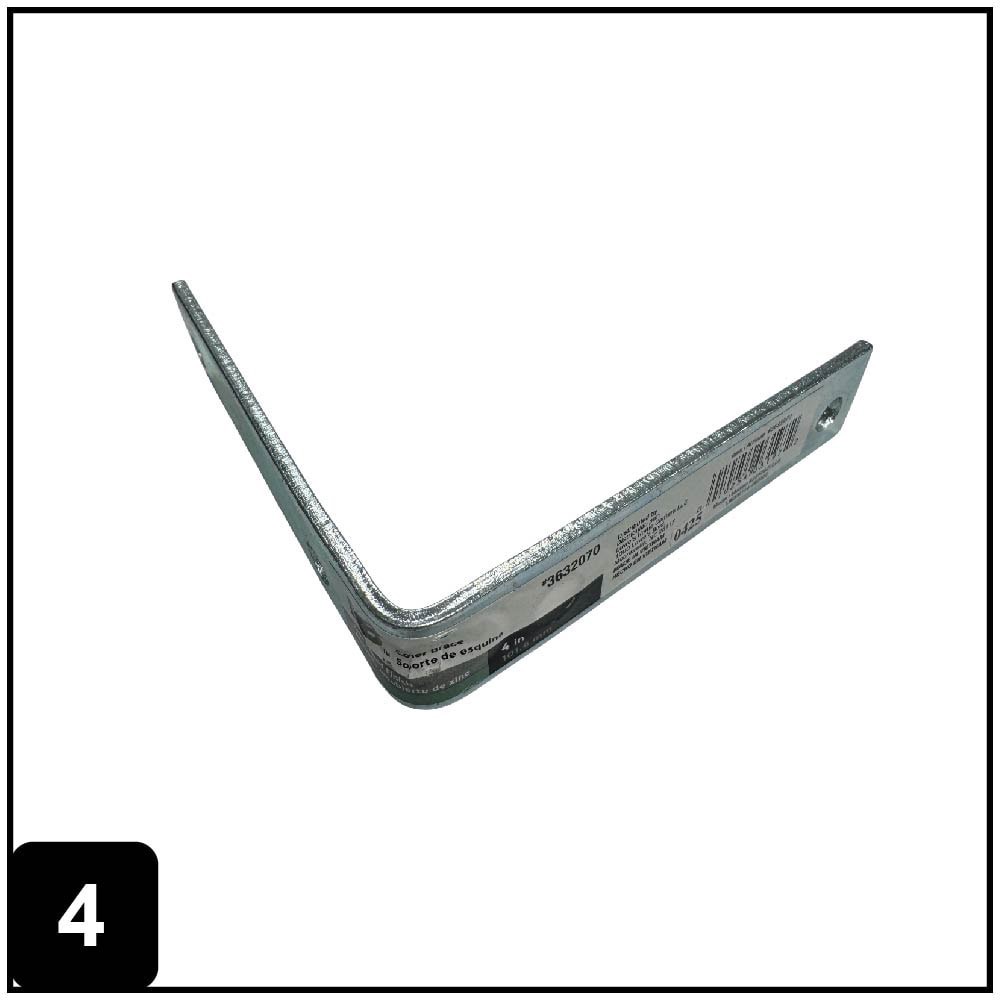 slide 5 of 6, RELIABILT 4-in x 0.875-in x 4-in 3 -Gauge Zinc-plated Steel Corner brace, 1 ct