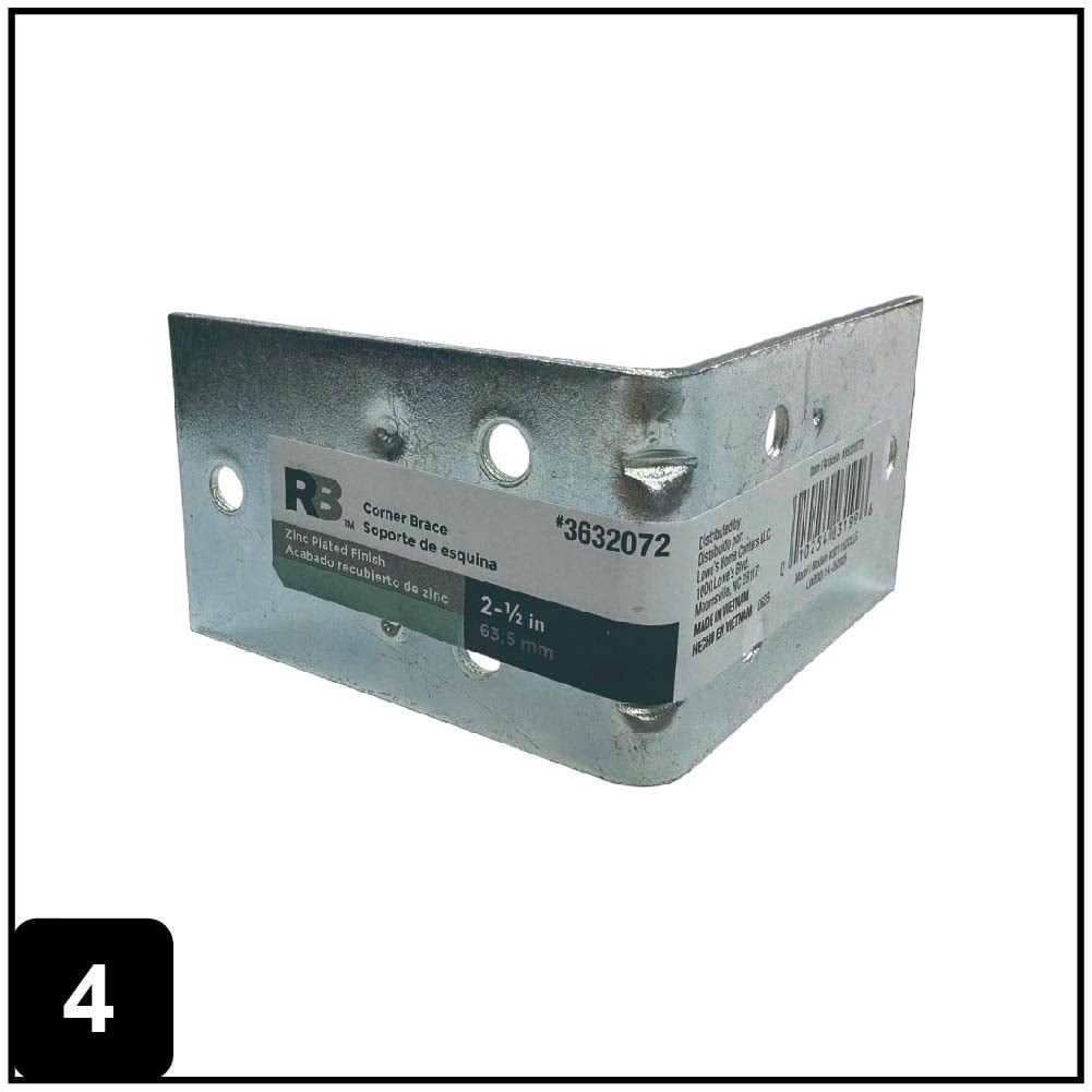 slide 5 of 6, RELIABILT 2.5-in x 1.5-in x 2.5-in 1.8 -Gauge Zinc-plated Steel Corner brace, 1 ct