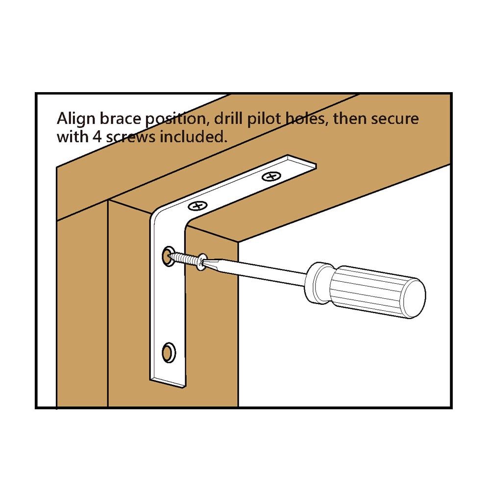 slide 2 of 4, RELIABILT 1.5-in x 0.5-in x 1.5-in 1.8 -Gauge Zinc-plated Steel Corner brace 4 -Pack, 1 ct