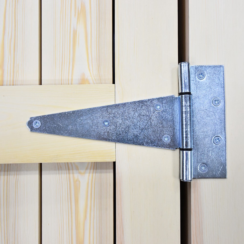 slide 4 of 6, RELIABILT 8-in H Zinc Plated T-shaped Interior/Exterior Door Hinge, 1 ct