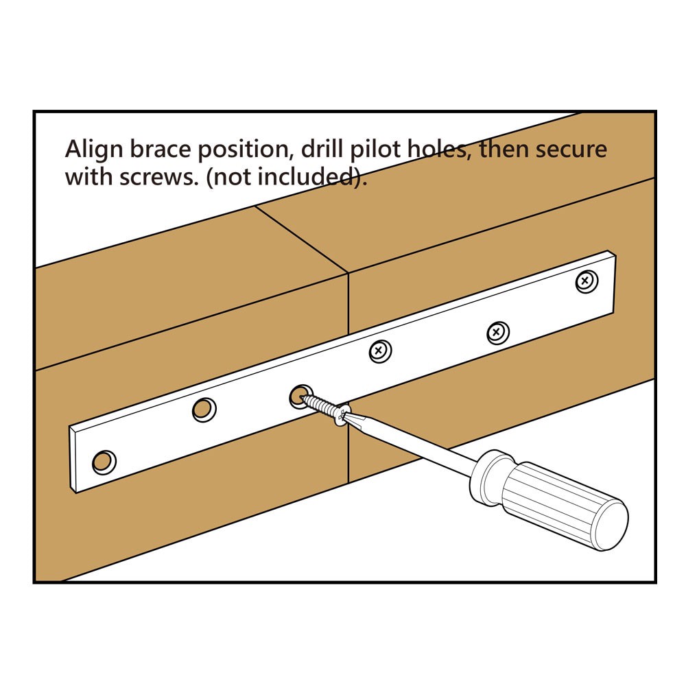 slide 2 of 4, RELIABILT 12-in x 1.125-in x 0.17-in 4.5 -Gauge Zinc-plated Steel Mending brace, 1 ct