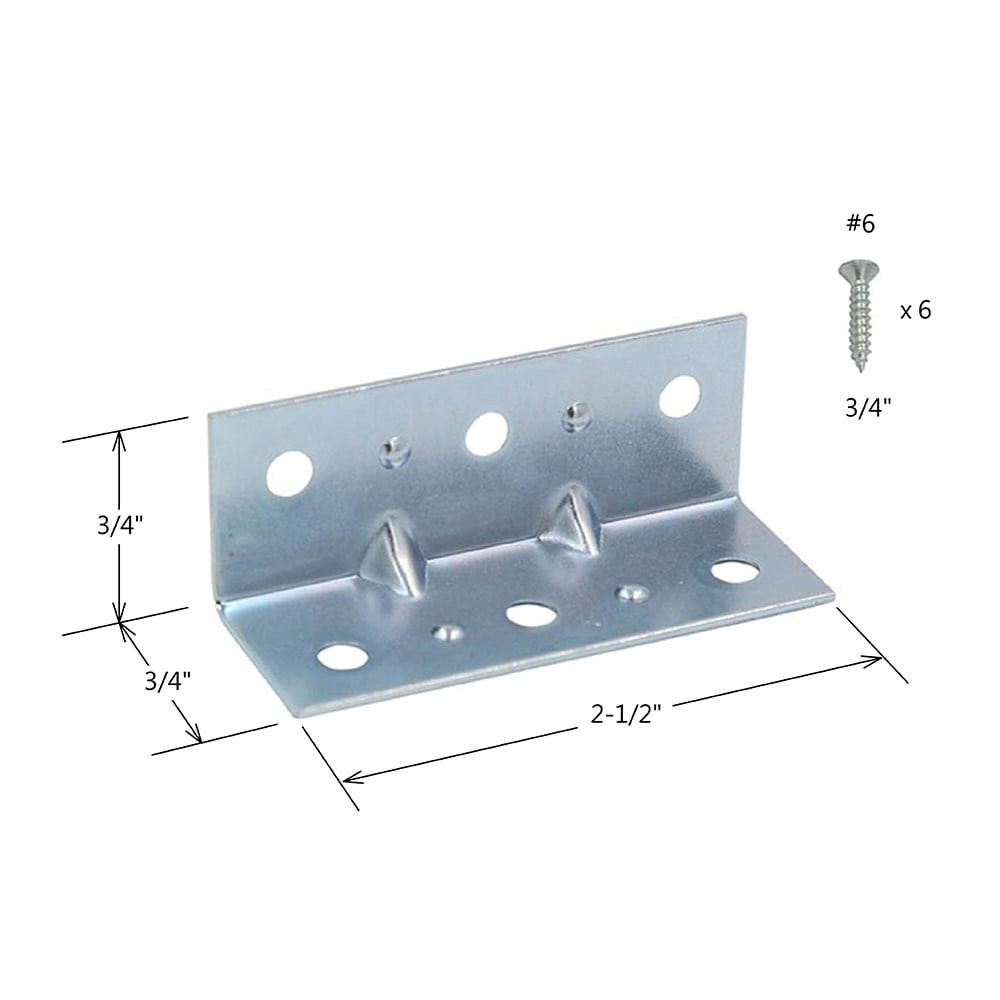 slide 3 of 4, RELIABILT 2.5-in x 0.75-in x 0.75-in 1 -Gauge Zinc-plated Steel Corner brace 4 -Pack, 1 ct