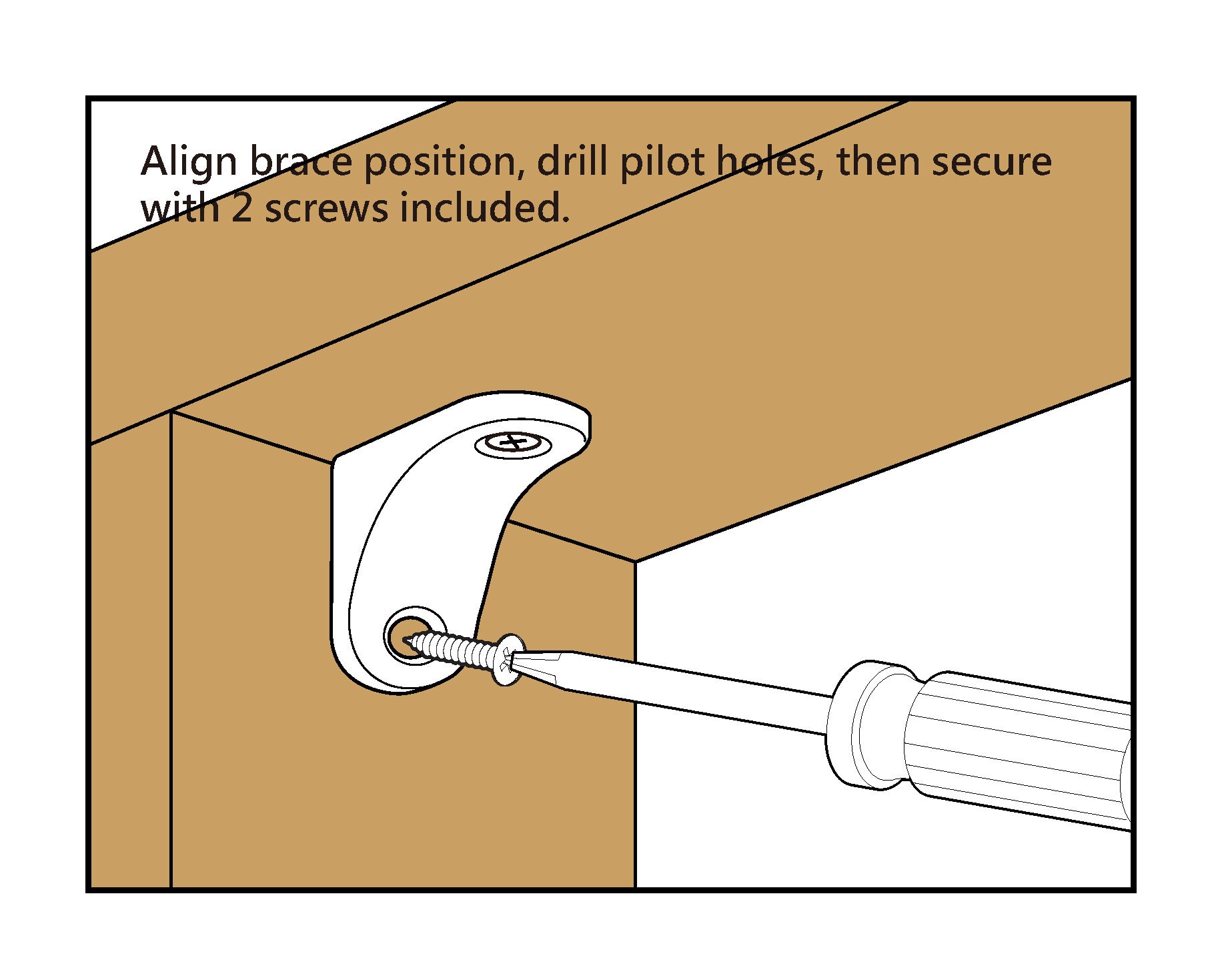 slide 2 of 6, RELIABILT 1.375-in x 0.875-in x 1.375-in 1 -Gauge Bronze Steel Chair brace 4 -Pack, 1 ct