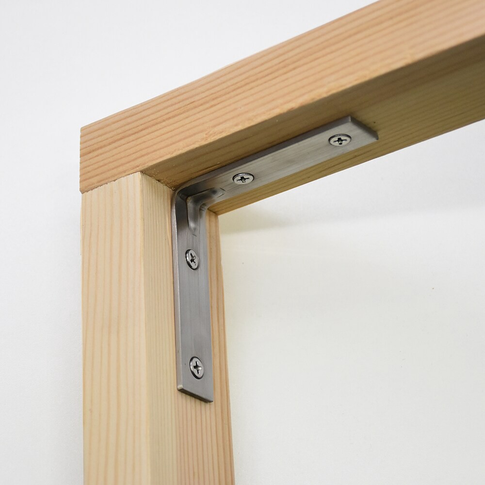 slide 5 of 5, RELIABILT Corner Brace 3-in x 0.75-in x 3-in 2.5 -Gauge Stainless steel Stainless steel Corner brace 4 -Pack, 1 ct