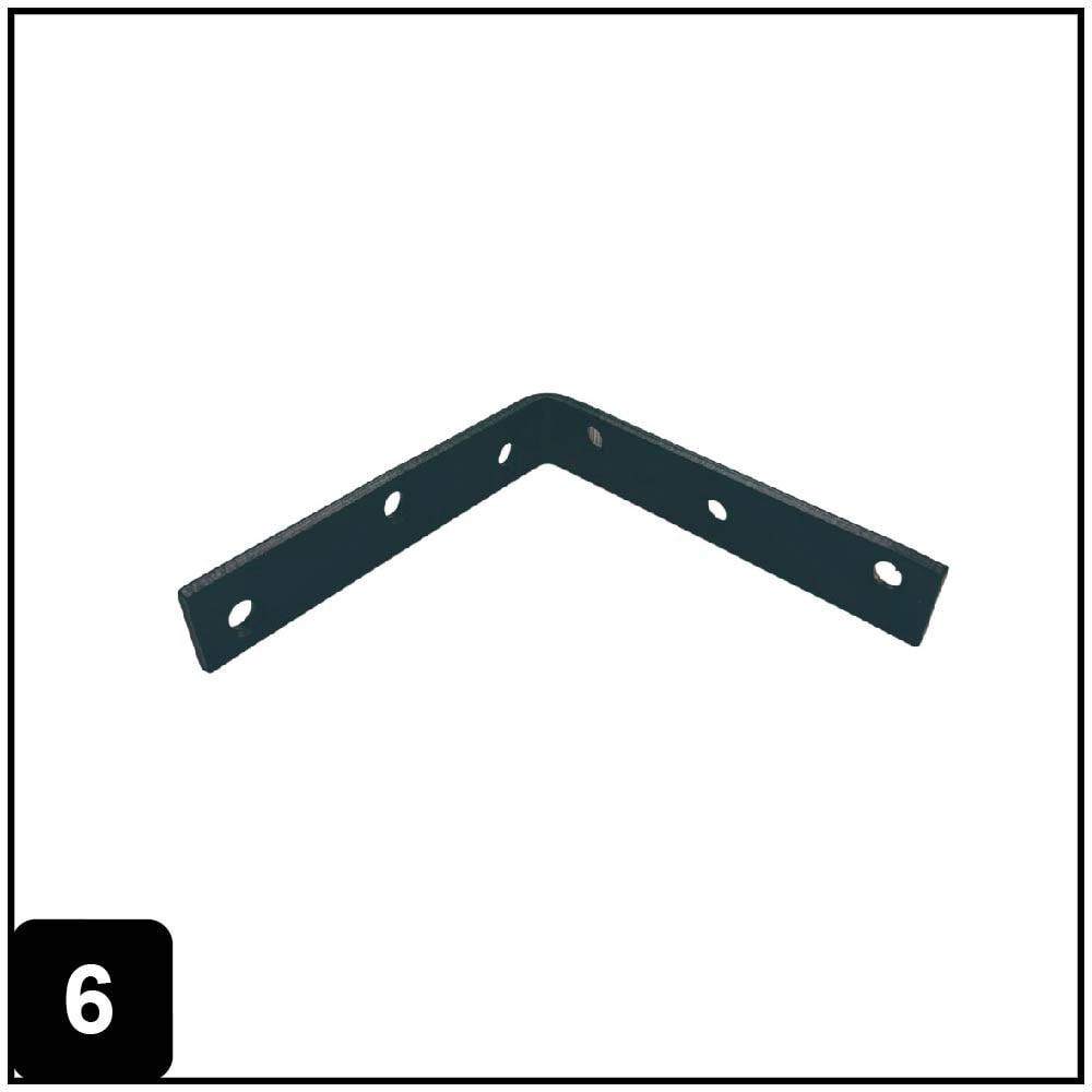 slide 6 of 6, RELIABILT 5-in x 1-in x 5-in 4.2 -Gauge Black Steel Corner brace, 1 ct