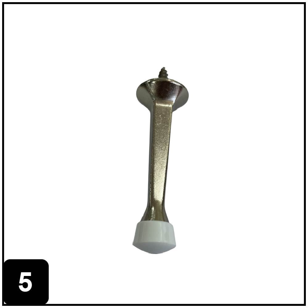 slide 5 of 6, RELIABILT 3-7/10-in Satin nickel Rigid Door Stop 5 -Pack, 1 ct