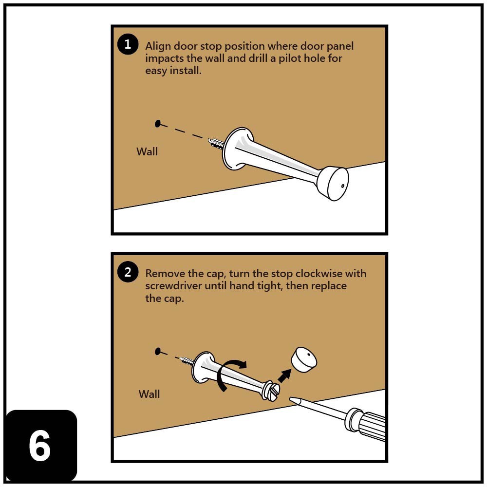 slide 6 of 6, RELIABILT 3-7/10-in Satin nickel Rigid Door Stop 5 -Pack, 1 ct