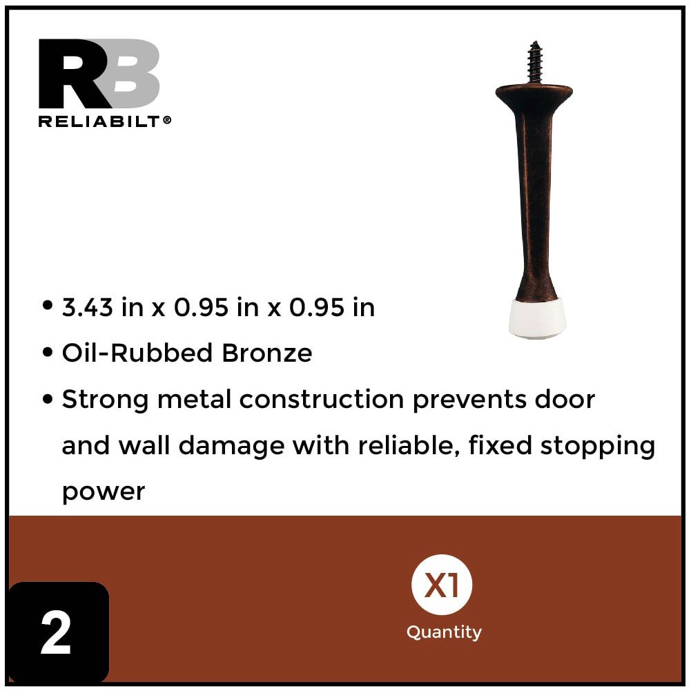 slide 3 of 6, RELIABILT 3-7/10-in Oil-rubbed bronze Rigid Door Stop 5 -Pack, 1 ct