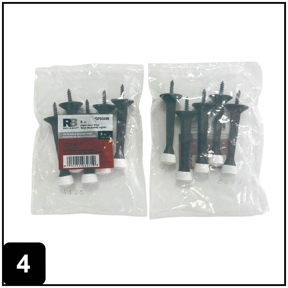 slide 5 of 6, RELIABILT 3-7/10-in Oil-rubbed bronze Rigid Door Stop 5 -Pack, 1 ct