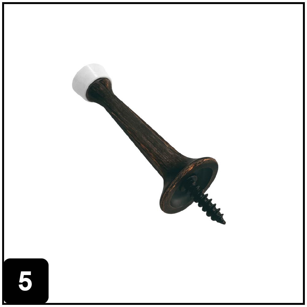 slide 6 of 6, RELIABILT 3-7/10-in Oil-rubbed bronze Rigid Door Stop 5 -Pack, 1 ct