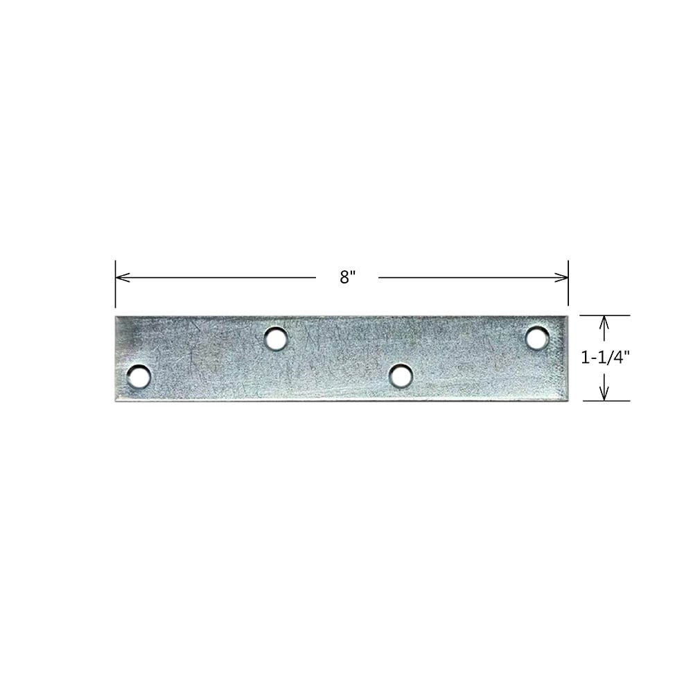 slide 3 of 4, RELIABILT 8.0-in x 1.25-in x 0.10-in 2.5 -Gauge Zinc-plated Steel Mending brace, 1 ct