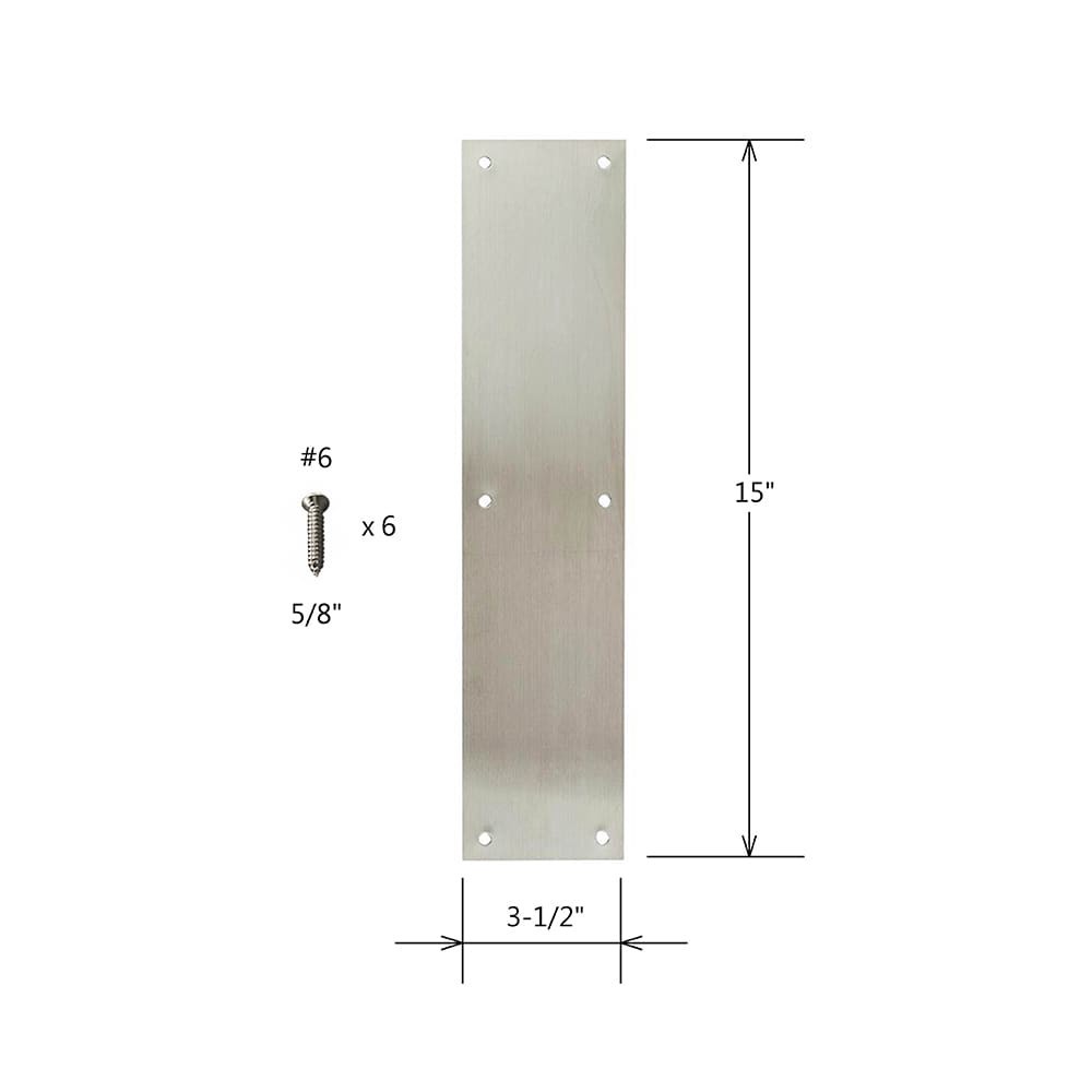 slide 3 of 5, RELIABILT 3-1/2-in W x 15-in H Stainless steel Push plate, 1 ct