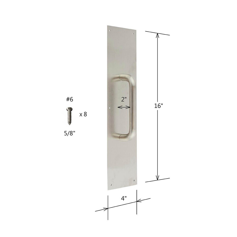 slide 3 of 4, RELIABILT 4-in W x 16-in H Stainless steel Pull plate, 1 ct
