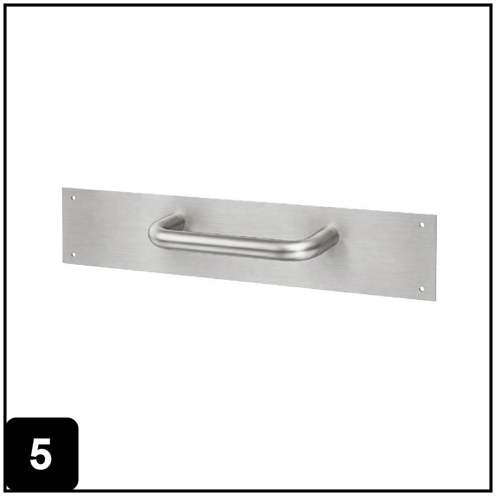 slide 5 of 6, RELIABILT 4-in W x 16-in H Stainless steel Pull plate, 1 ct