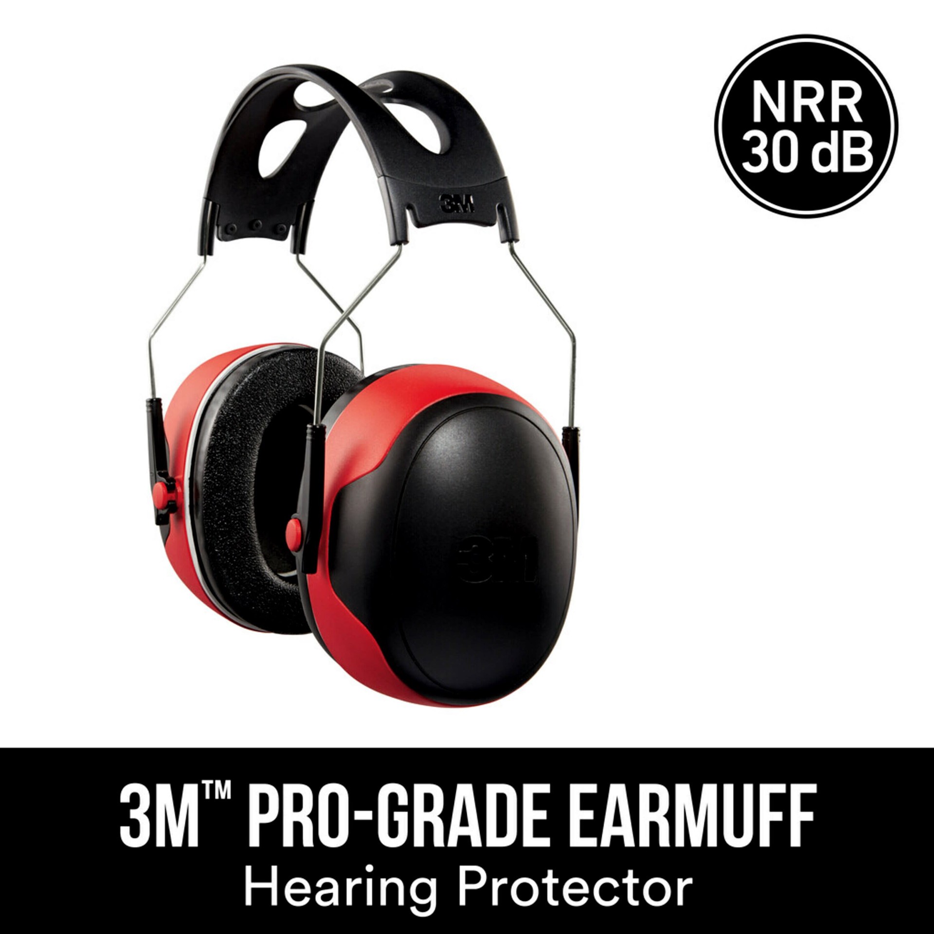slide 3 of 6, 3M Pro Grade Reusable Cordless Hearing Protection Earmuffs 30 dB Noise Reduction Rating, 1 ct