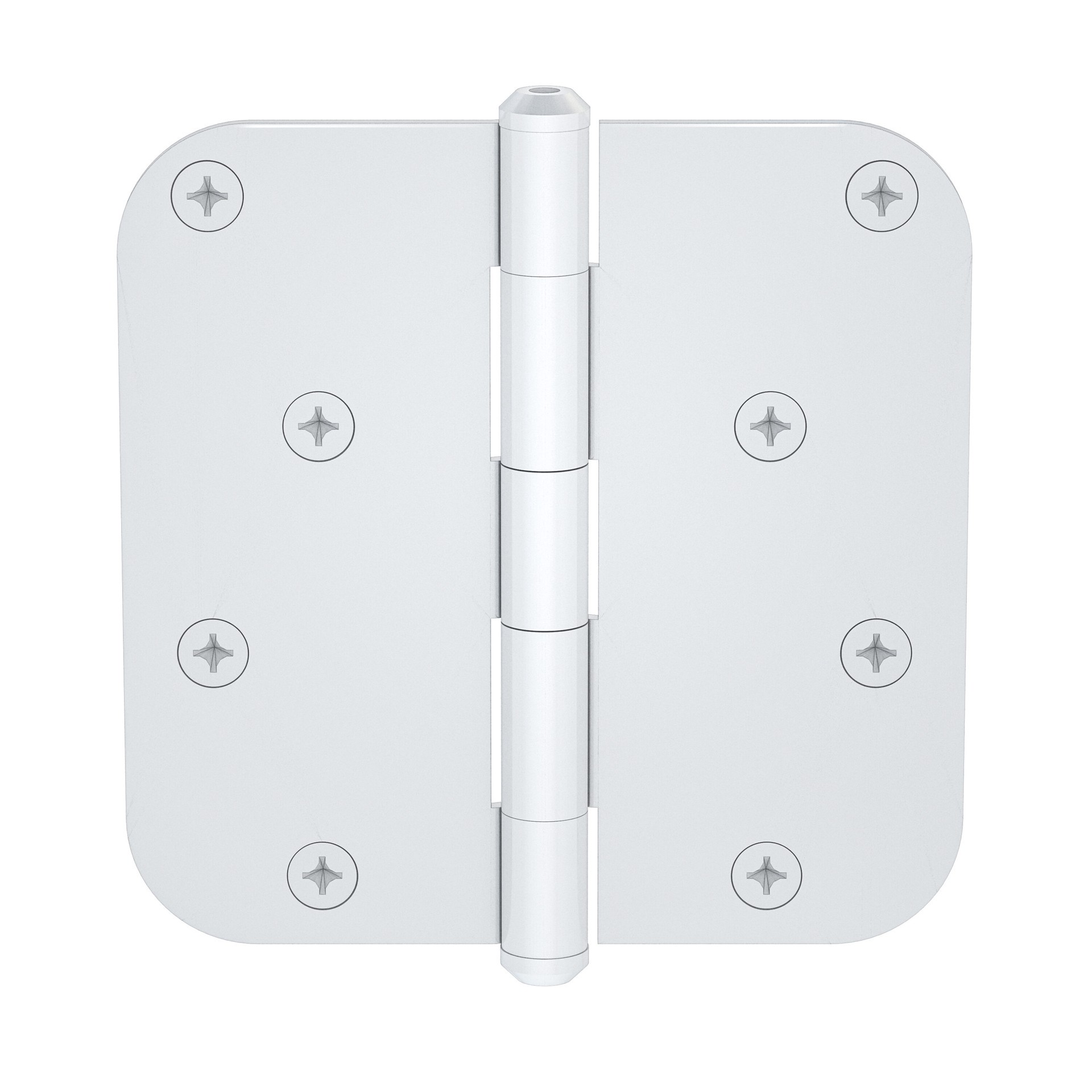 slide 2 of 6, RELIABILT 3-1/2-in H x 5/8-in Radius White Mortise Interior Door Hinge, 1 ct