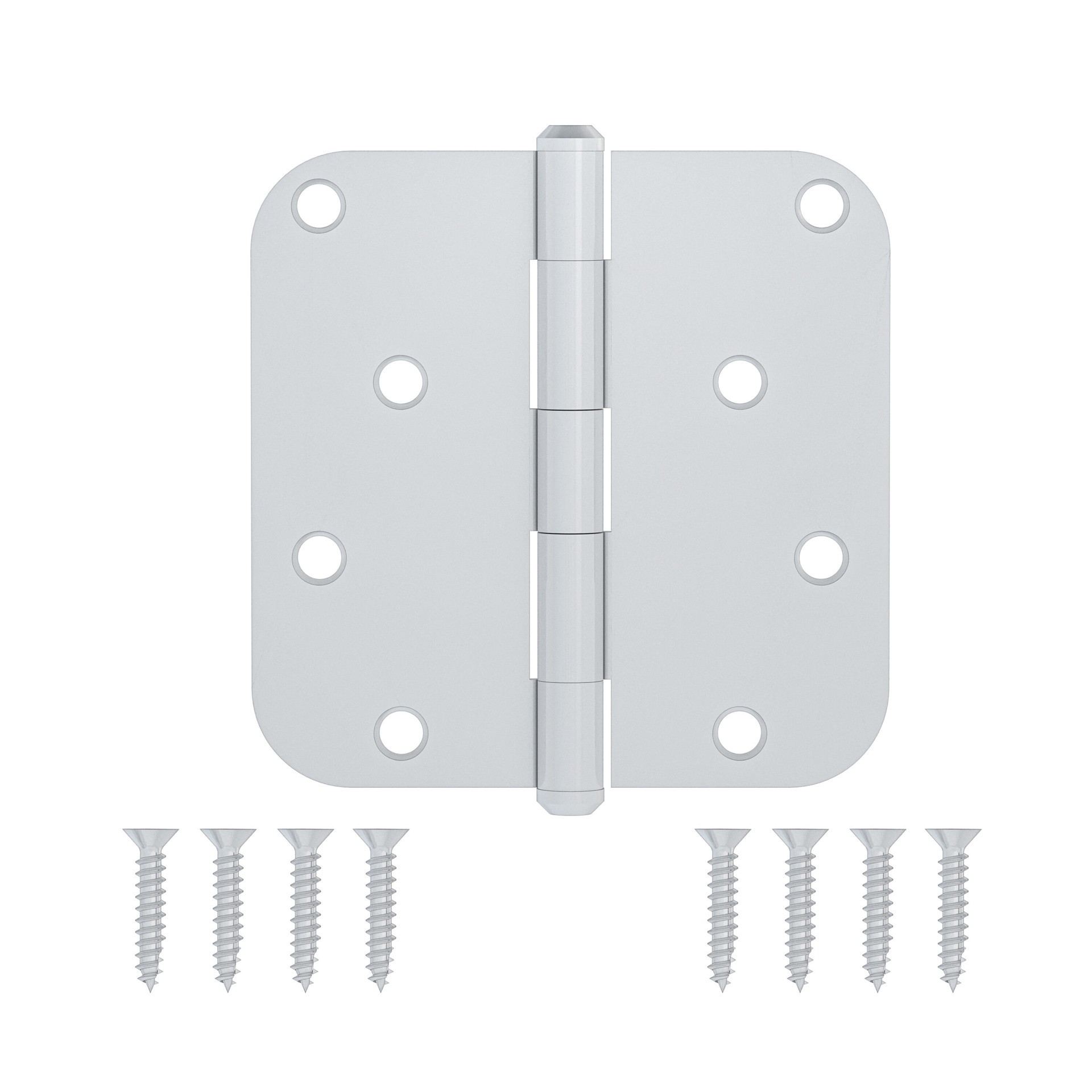slide 5 of 6, RELIABILT 3-1/2-in H x 5/8-in Radius White Mortise Interior Door Hinge, 1 ct