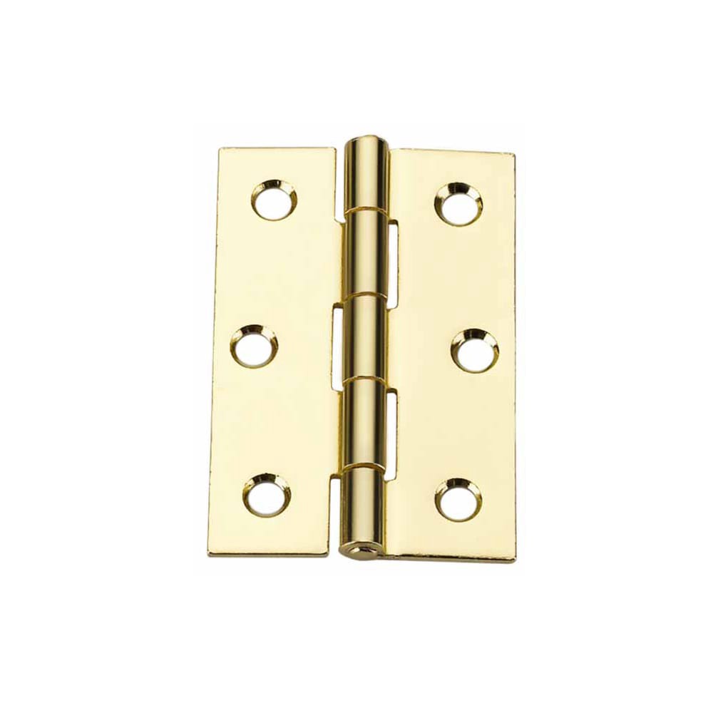 slide 5 of 6, RELIABILT 2-1/2-in H Gold Mortise Interior/Exterior Door Hinge 2 -Pack, 1 ct