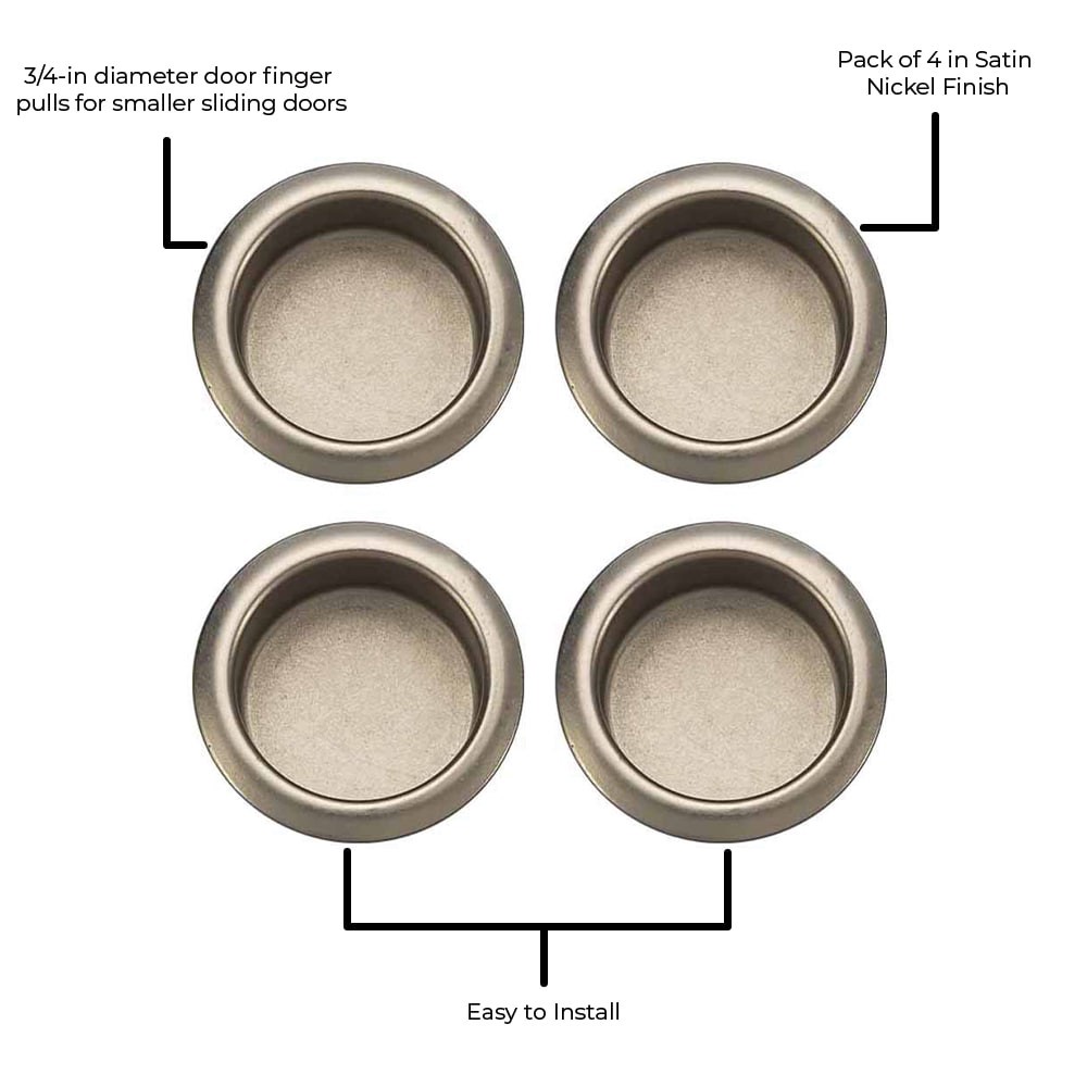 slide 2 of 6, RELIABILT 0.75-in Painted Satin nickel Sliding Closet Door Finger Pull ( 4 -Pack), 1 ct