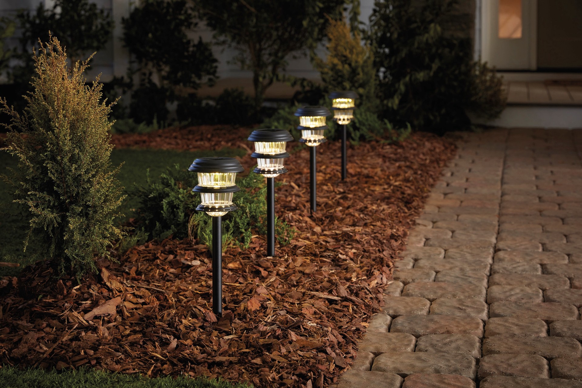 slide 3 of 6, Harbor Breeze 10 -Lumens Black Solar LED Outdoor Path Light Kit ( 3500-K ), 1 ct