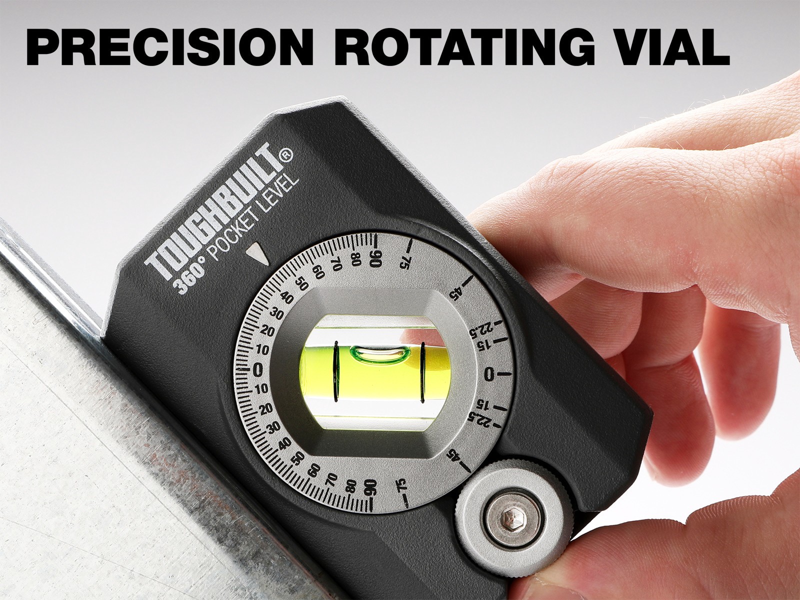 slide 3 of 6, TOUGHBUILT Aluminum 3.27-in 1 Vial Magnetic Pocket level, 1 ct