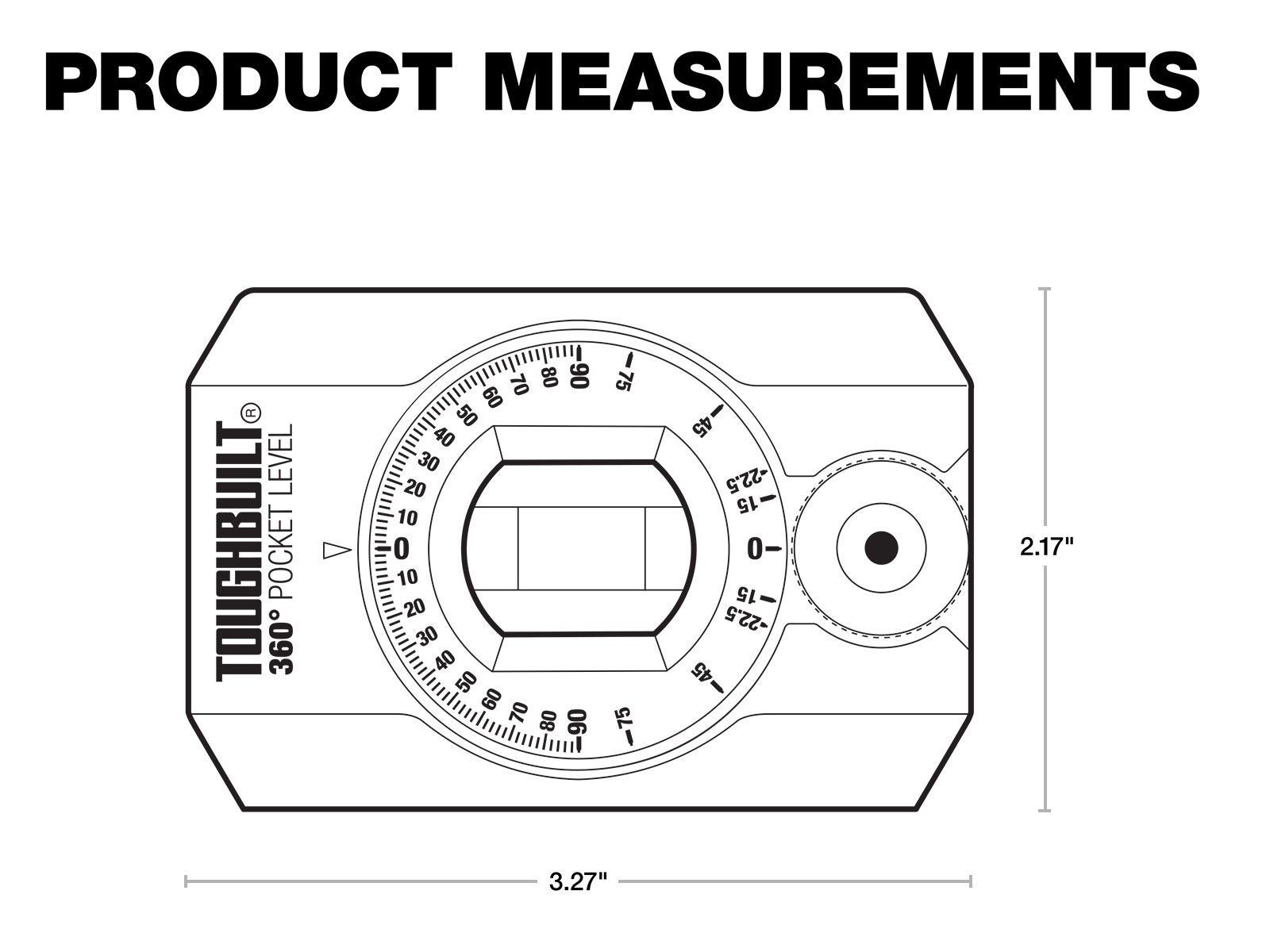 slide 6 of 6, TOUGHBUILT Aluminum 3.27-in 1 Vial Magnetic Pocket level, 1 ct