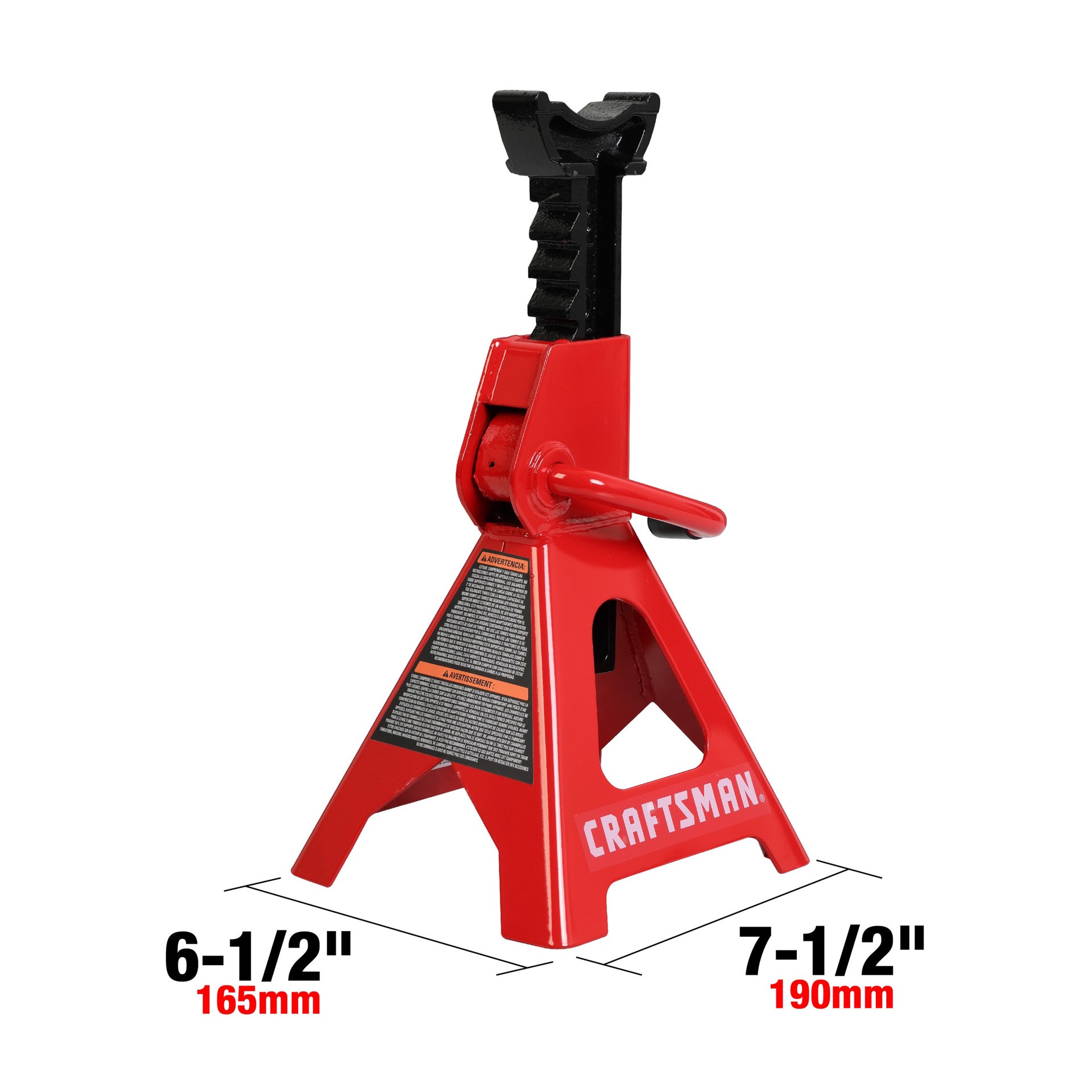 slide 3 of 6, CRAFTSMAN Black 3-Ton Steel Manual Jack stand set, 1 ct